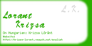 lorant krizsa business card