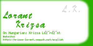 lorant krizsa business card